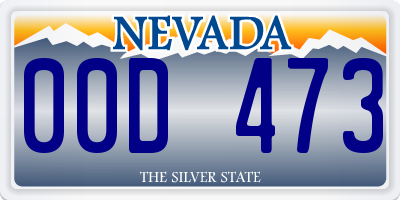 NV license plate 00D473