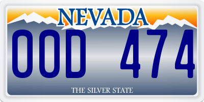 NV license plate 00D474