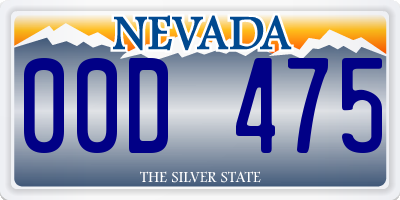 NV license plate 00D475