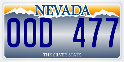 NV license plate 00D477