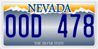 NV license plate 00D478