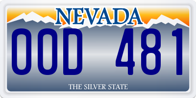 NV license plate 00D481