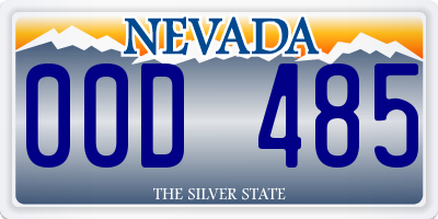 NV license plate 00D485