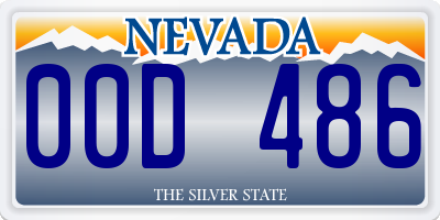 NV license plate 00D486