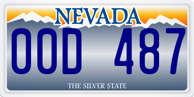 NV license plate 00D487