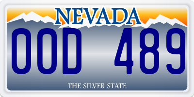 NV license plate 00D489