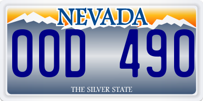 NV license plate 00D490