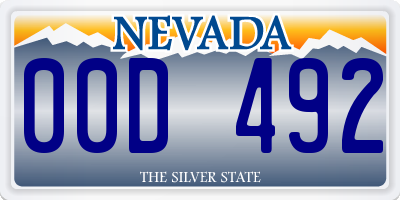 NV license plate 00D492