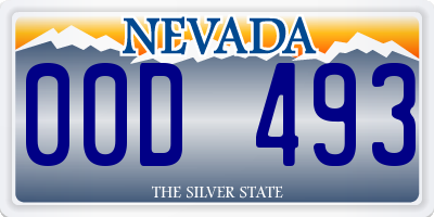 NV license plate 00D493