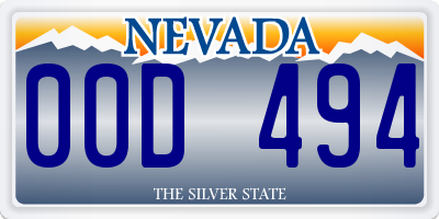 NV license plate 00D494