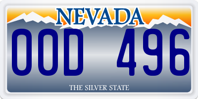 NV license plate 00D496