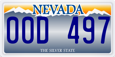 NV license plate 00D497