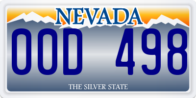NV license plate 00D498