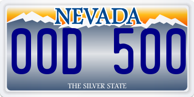 NV license plate 00D500