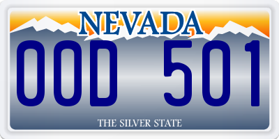 NV license plate 00D501