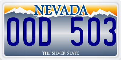 NV license plate 00D503