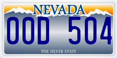 NV license plate 00D504