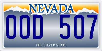 NV license plate 00D507