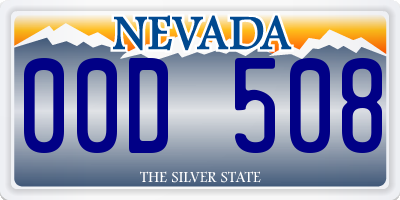 NV license plate 00D508