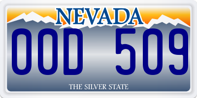NV license plate 00D509