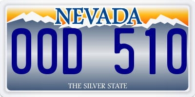 NV license plate 00D510