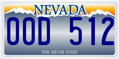 NV license plate 00D512