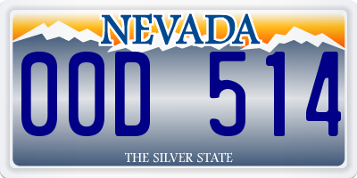 NV license plate 00D514