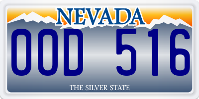 NV license plate 00D516