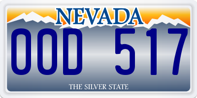 NV license plate 00D517