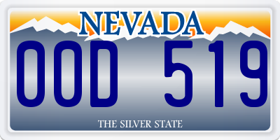 NV license plate 00D519