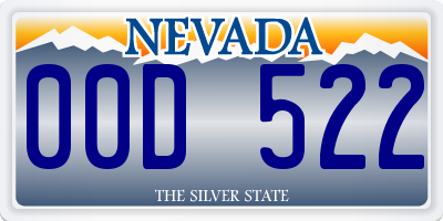 NV license plate 00D522