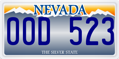 NV license plate 00D523