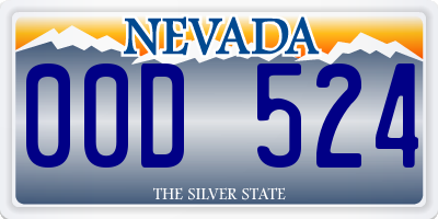 NV license plate 00D524