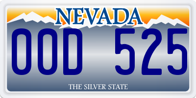 NV license plate 00D525