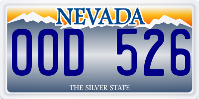 NV license plate 00D526