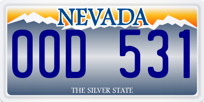 NV license plate 00D531