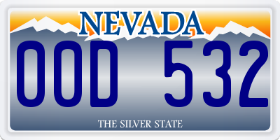 NV license plate 00D532