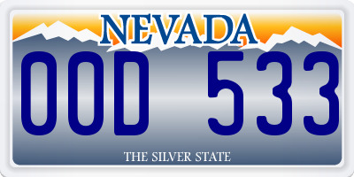 NV license plate 00D533