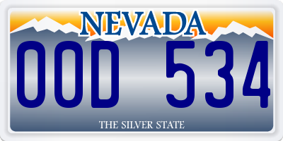 NV license plate 00D534