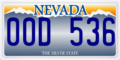 NV license plate 00D536
