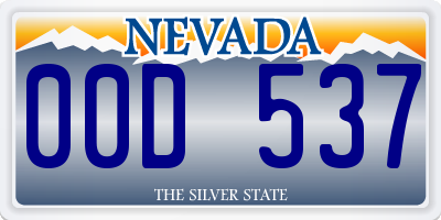 NV license plate 00D537