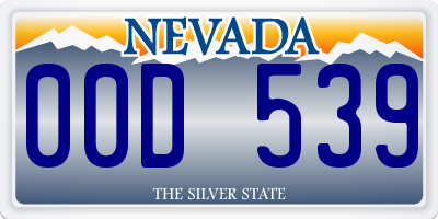 NV license plate 00D539
