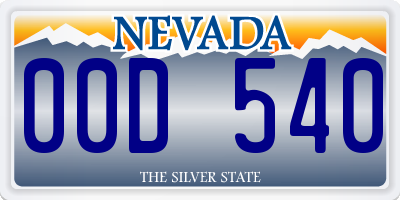 NV license plate 00D540