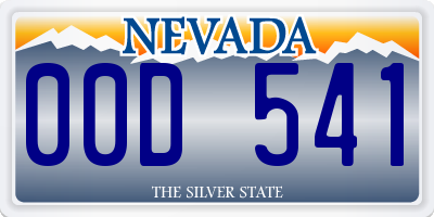 NV license plate 00D541
