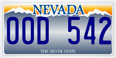 NV license plate 00D542