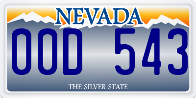 NV license plate 00D543