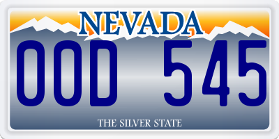 NV license plate 00D545