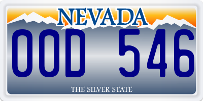 NV license plate 00D546