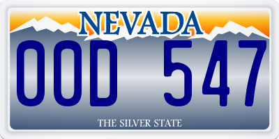 NV license plate 00D547