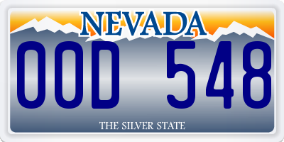NV license plate 00D548